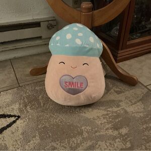 Cute Plush Mushroom Squishmallow - Blue and Cream